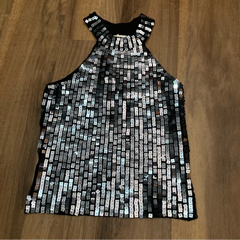 VTG 90s Y2K Charlotte Russe Sequin Halter Top Party Sz Small
